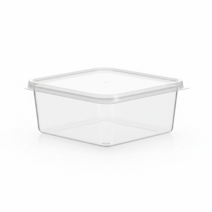 Rectangular transparent PLA 500ml side view