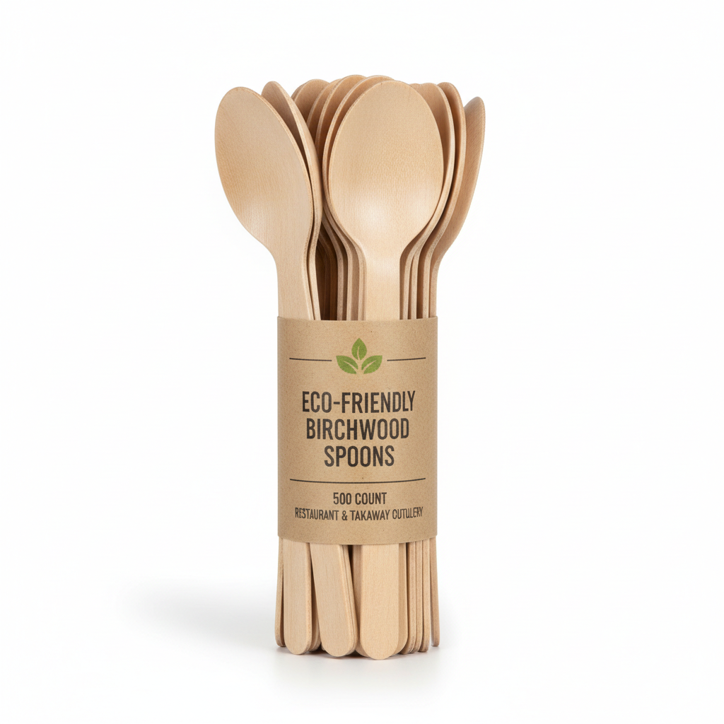 Eco-friendly birchwood wooden spoons pack