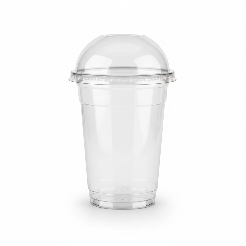 PLA transparent glass 300ml front view