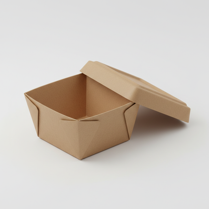 750ml kraft paper container with lid open