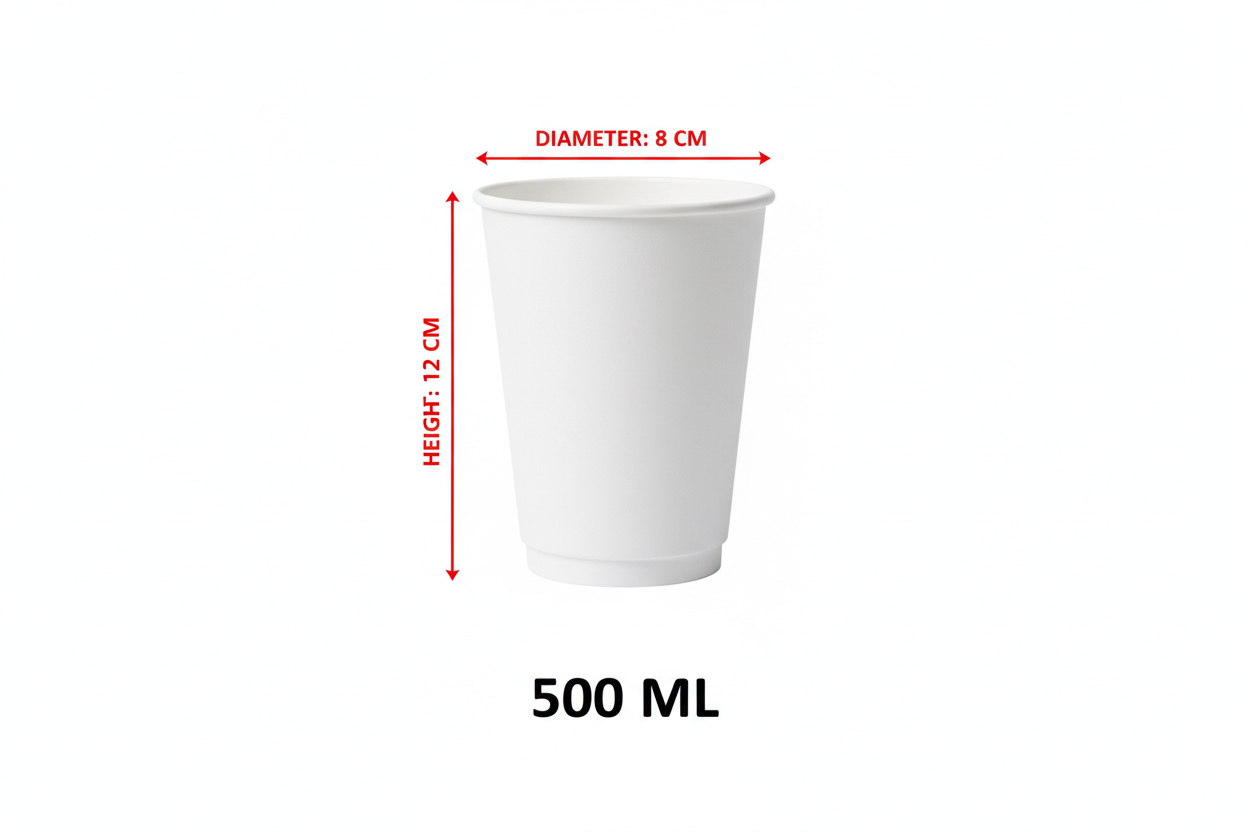 Size guide paper glass 500ml