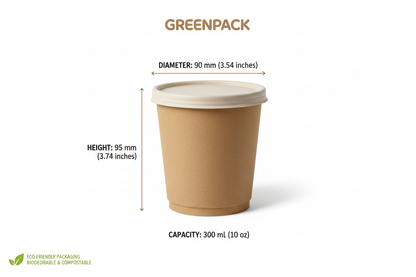 Size guide for 300ml kraft paper container