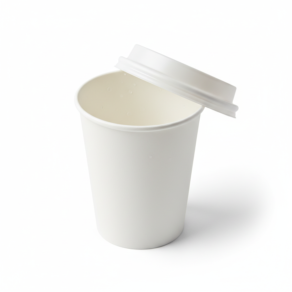 Paper glass 300ml lid open