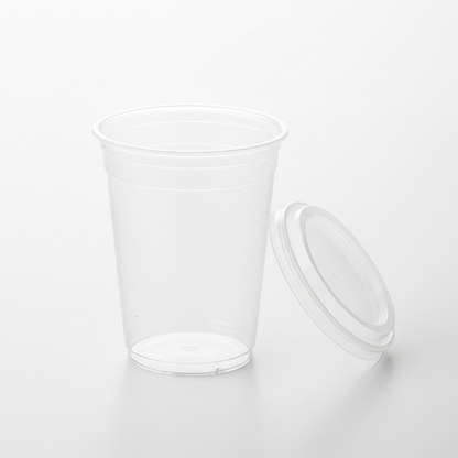PLA transparent glass 300ml lid open