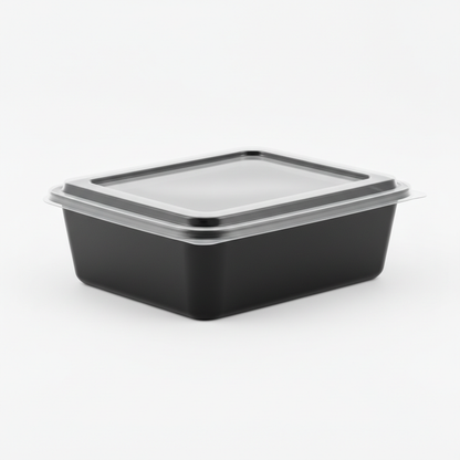 Rectangular black PLA 700ml side view