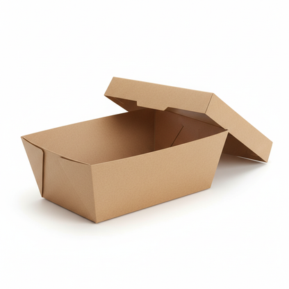 1000ml kraft paper container with lid open
