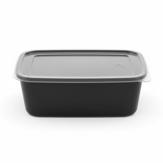 Rectangular black PLA 700ml front view