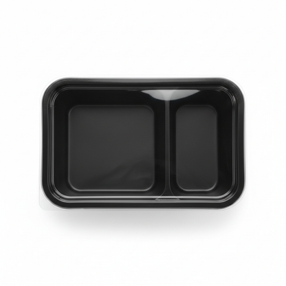 Black PLA 2 compartment container top view