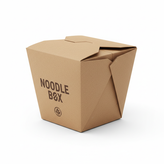 Kraft paper noodle box 750ml side view